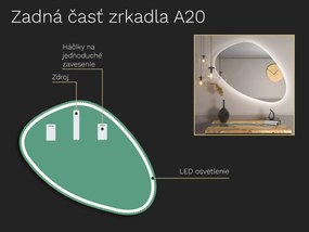 Organické LED zrkadlo s osvetlením A20 55x47