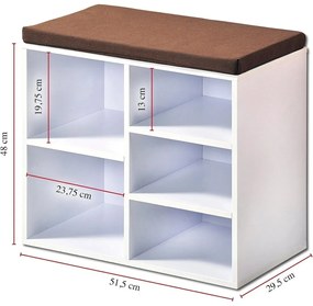Kesper 15915 Botník s podsedákom, biela, 51,5 x 48 x 29,5 cm