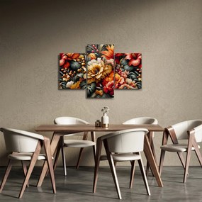 Obraz - Oranžovo-červené kvety (90x60 cm)