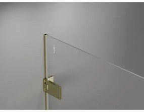 Mexen Lunar-B, výklopný sprchový kút ľavý 90 x 90 cm, 8mm číre sklo, zlatý profil, 832-090-090-50-00-L