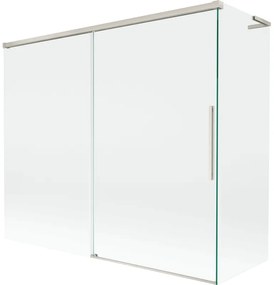 Mexen Rox, L posuvná 2-krídlová vaňová zástena 180 + 90 x 150 cm, 8mm číre sklo, oceľový profil, 8C9L-180-090-97-00