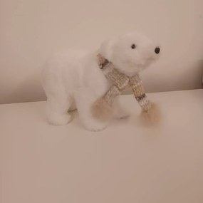 DECOLED Plyšový medvedík, 30 x 11 x 20 cm, biely