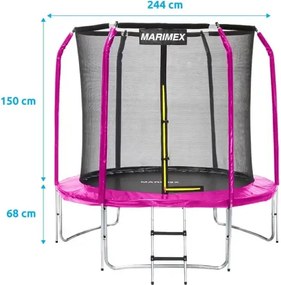 Marimex | Trampolína Marimex Standard 244 cm ružová + ochranná sieť + rebrík ZADARMO | 19000110
