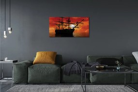 Obraz canvas Loď more neba mraky slnko 140x70 cm
