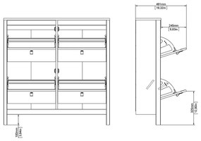 Čierna výklopná skrinka na topánky Madrid – Tvilum