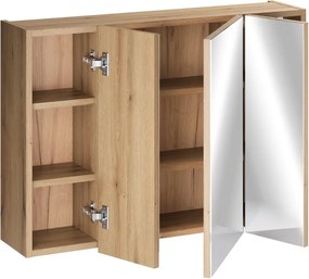 Závěsná koupelnová skříňka se zrcadlem UNI 80 cm dub coast evoke
