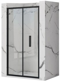 Rea Rapid Fold, skladacie sprchové dvere 80x195 cm, 4mm číre sklo, čierny profil, REA-K6418