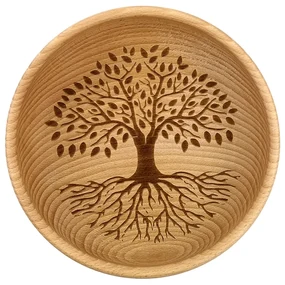 AMADEA Drevená miska strom, masívne drevo, 25 cm