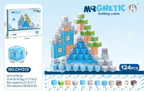 Magnetická stavebnica MAGNETIC Snežná krajina, 124 dielikov