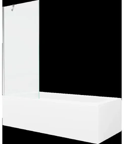 Mexen Vega obdĺžniková vaňa 180 x 80 cm s obkladom a 1-krídlovou sprchovou zástenou 80 cm, Transparentné, Chrómová - 550118080X9