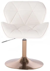 LuxuryForm DESIGN Stolička MILANO na zlatom tanieri - biela
