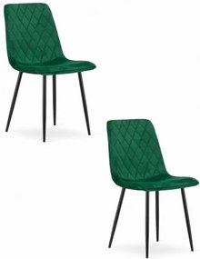 Set 2 kresiel TURIN - tmavozelený zamat