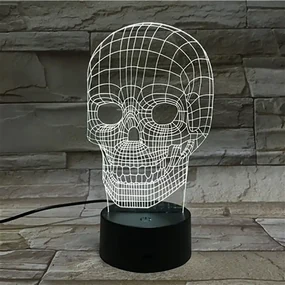 3Dmix 3DL-CRK032 – 3D LED nočná lampa - Lebka (Crack základňa)