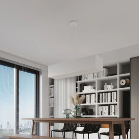 Závesné svietidlo Santa, 1x biele textilné tienidlo, (biely plast), (120 cm)