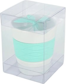 Porcelánový hrnček SILICONE BUTTERFLY s čajovým sitkom 280 ml, zelený