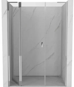 Mexen, Mexen Mist L výklopné sprchové dvere 135 cm, priehľadné, chróm - 8A4L-135-001-01-00