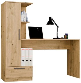 Písací stôl so vstavanou skriňou a policami COSMO dub artisan