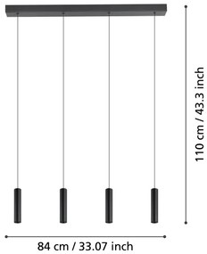 Eglo 900906 - LED Stmievateľný luster na lanku ALMUDAINA 4xLED/5,4W/230V