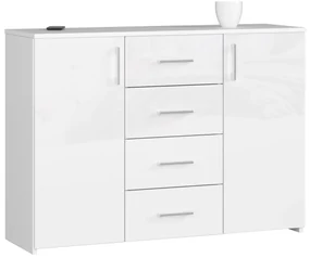 Komoda Torvi K 110,4 cm biela lesklá