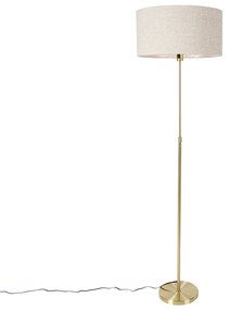 Stojacia lampa nastaviteľná zlatá s tienidlom svetlo šedá 50 cm - Parte