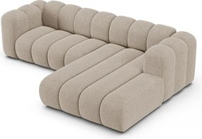 Béžová ženilková rohová pohovka (pravý roh/s leňoškou) Lupine – Micadoni