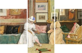 Obraz - William Merritt Chase, A Friendly Call, reprodukcia (90x60 cm)