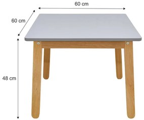 PROXIMA.store - SET - Stolík + stolička WOODY - snehová biela