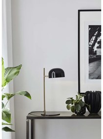 Čierna stolová lampa so stojanom v medenej farbe Markslöjd Pose