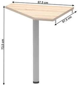 Kondela Rohový stolík, JOHAN 2 NEW 06, dub sonoma-kov