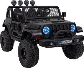 Ramiz OFF-ROAD 3.0 terénne auto pre deti čierne + diaľkové ovládanie + pomalý štart + pásy + LED audio