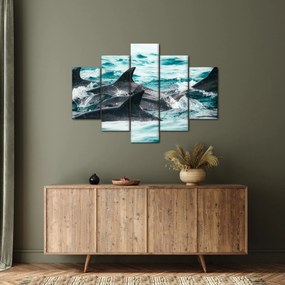 Obraz - Delfíny v oceáne (150x105 cm)