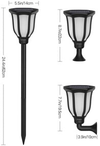 Bezdoteku LEDSolar 168 solárne vonkajšie lampáš lucerna 2 ks, so senzorom, bezdrôtové, IPRO, 1W, teplá            farba