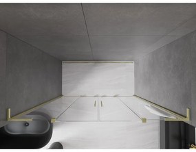 Mexen Velar L Duo, posuvné sprchové dvere do otvoru 180 cm, 8mm číre sklo, zlatá matná, 871-180-003-02-55