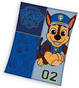 DETSKÁ FLEECOVÁ DEKA PAW PATROL 150X200 CM VZOROVANÁ