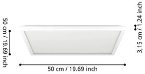 Eglo 901476 - LED RGBW St. kúpeľ. svietidlo ROVITO-Z 17W/230V 50x50cm IP44 biela