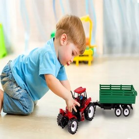TRAKTOR FARMÁRSKY 47cm S ODNÍMATEĽNÝM PRÍVESOM + FIGÚRKA FARMÁRE