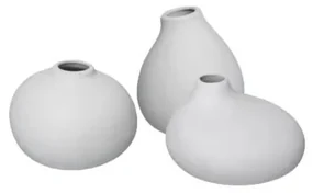 Svetlosivé porcelánové súprava váz 3 ks (výška 9 cm) Nona – Blomus