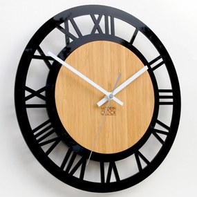 Bambusové nástěnné hodiny Verona 30 cm hnědé/černé