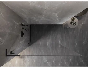 Mexen Lunar L sprchová stena ľavá 120 x 200 cm, 8mm číre sklo, čierna matná, 830L-120-000-70-00-L