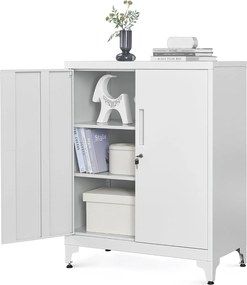 Kartotéka, uzamykateľná multifunkčná úložná skrinka, matná sivá