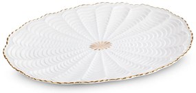 DEKORAČNÝ KERAMICKÝ TANIER GAIA 36X25X2 CM KRÉMOVÁ