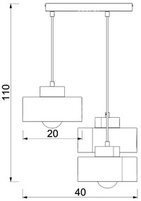 Luster na lanku MARTI 3xE27/15W/230V biela/chróm