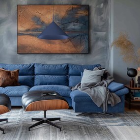 Závesné svietidlo Capital, 1x tmavomodré kovové tienidlo, (fi 46cm), db