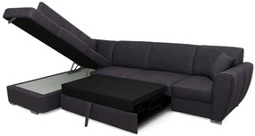 Rohová rozkladacia sedačka DOLORES LETTO L čierna