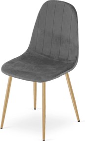 Jedálenská stolička PADVA VELVET, tmavosivá