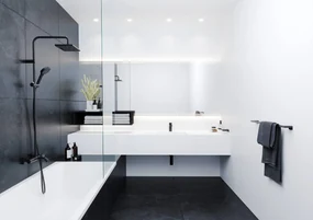 Hansgrohe Vernis Shape, umývadlová batéria s výpustom, EcoSmart, čierna matná, HAN-71561670