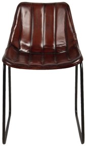 Hnedá ľahko polstrovaná kožená stolička Sol - 46 * 48 * 79 cm