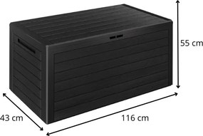 Záhradný úložný box Hill 280 L antracitový