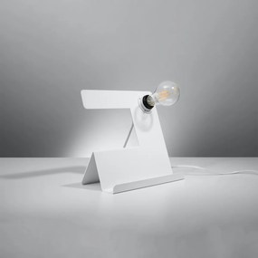 Stolná lampa Incline, biele telo svietidla