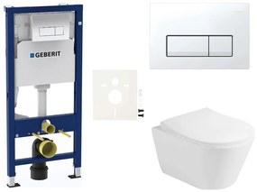 Cenovo zvýhodnený závesný WC set Geberit do ľahkých stien / predstenová montáž + WC Glacera Ava SIKOGESAVAD50